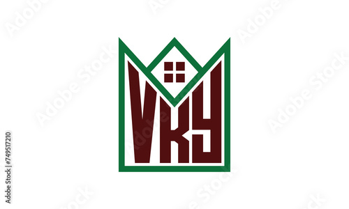 VKY initial letter real estate builders logo design vector. construction, housing, home marker, property, building, apartment, flat, compartment, business, corporate, house rent, rental, commercial photo