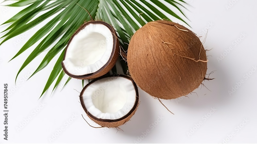 Fresh Coconuts on a white background Fresh Coconuts on a white background