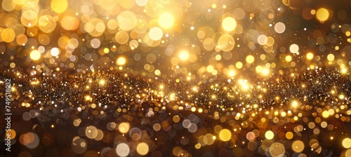 Luxurious 3d abstract business background in gold and black with sparkles for elegant presentations.