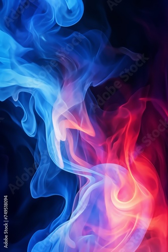abstract background of colored smoke on a black background, close-up