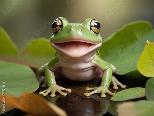 Happy Leap Day Celebration on February 29th  A Special Concept for Leap Year with a Happy Frog.