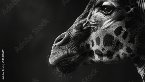 close up of a giraffe