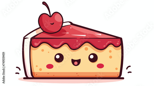 Sweet cake kawaii character isolated on white background