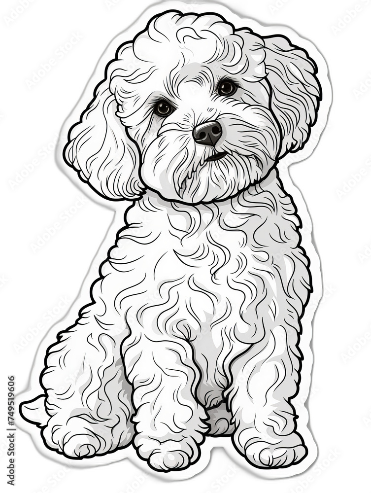 Soft and graceful Maltipoo puppy sticker, showcasing the breed's sweet and loving nature. Soft and graceful Maltipoo puppy sticker, showcasing the breed's sweet and loving nature.
