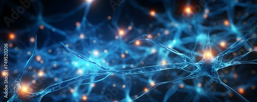 Background of interconnected neurons illustrating brain cell communication and complexity. Concept Neuroscience, Brain Cells, Neuronal Connections, Communication Network, Complexity