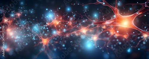 Abstract depiction of neural network creating brain neurons and nerve endings. Concept Neural Network, Brain Neurons, Nerve Endings, Abstract Art