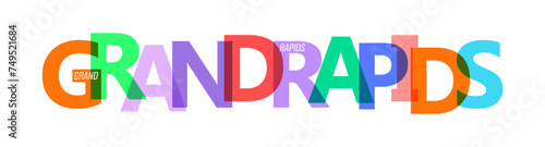 GRAND RAPIDS. Lettering on a white background. Vector design template for poster, map, banner Free Download GRAND RAPIDS. Lettering on a white background. Vector design template for poster, map, banner - GFXLoad