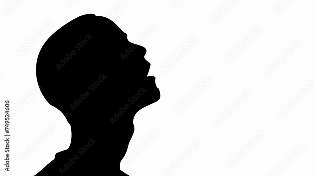 The dark outline of an isolated vector of a man silhouette with a thick outline inside view on a white backdrop The dark outline of an isolated vector of a man silhouette with a thick outline inside view on a white backdrop