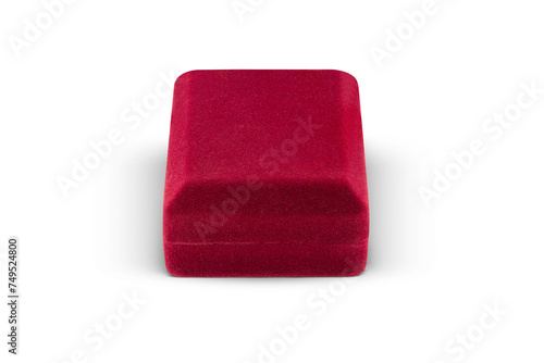 red velvet gift box for jewelry isolated on white background