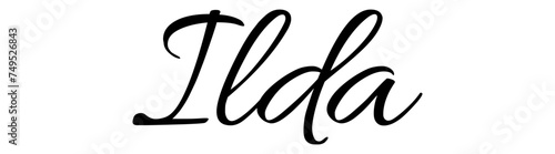 Ilda - black color - name written - ideal for websites,, presentations, greetings, banners, cards,, t-shirt, sweatshirt, prints, cricut, silhouette, sublimation

