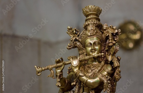 Statue of an Indian god made of bronze