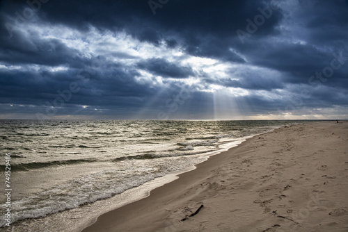 Calm winter day on the Baltic coast in Poland