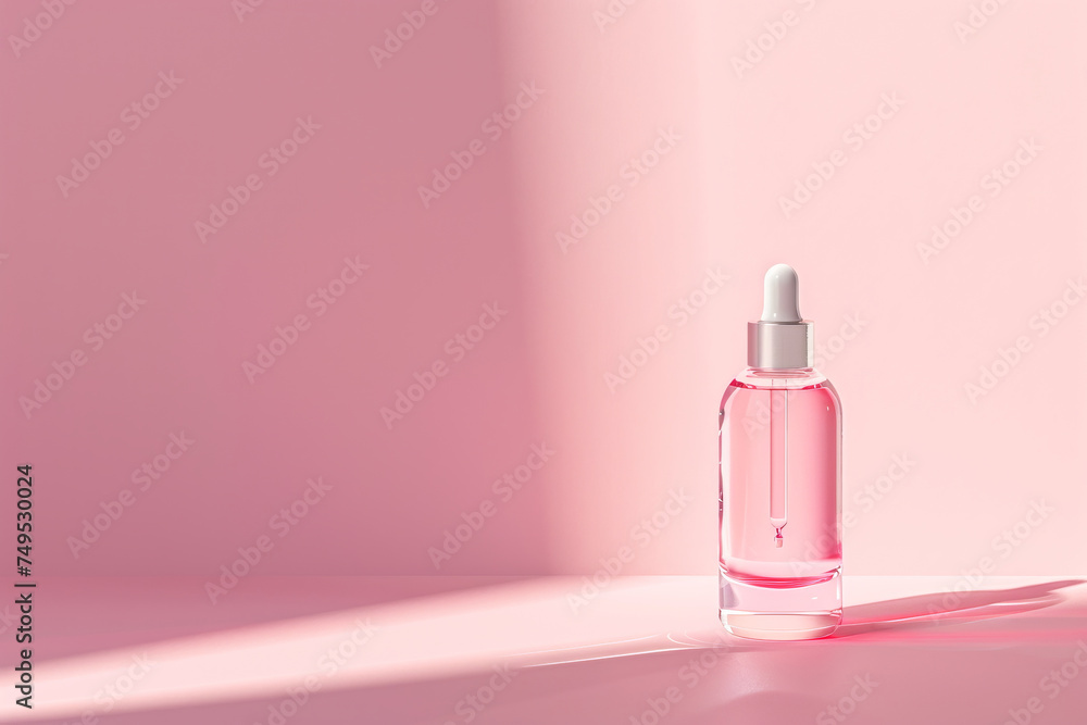 Serum for face care on blue surface background Serum for face care on blue surface background