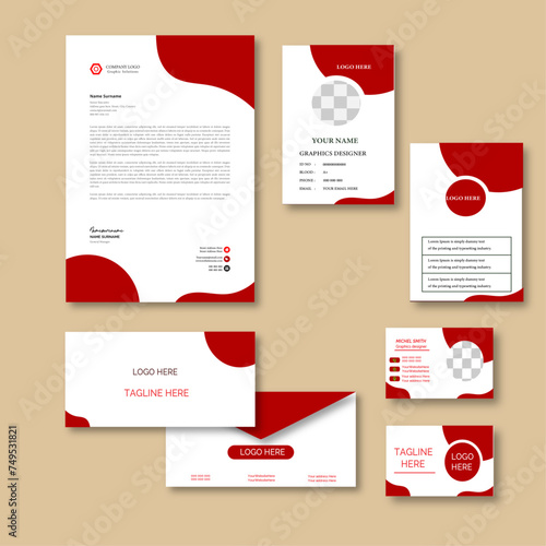 Corporate  business stationary or office identity set, modern corporate identity template, with digital elements. Vector company style for brand book and guideline