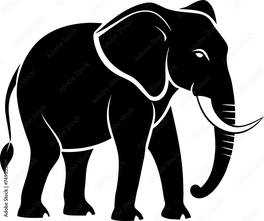 Fototapeta premium Minimalist futuristic Robot colorful, computer human body DNA strands, autonomous vehicle, green Check mark, Elephant, Crocodile, bacterias Silhouette Vector Graphics element illustration