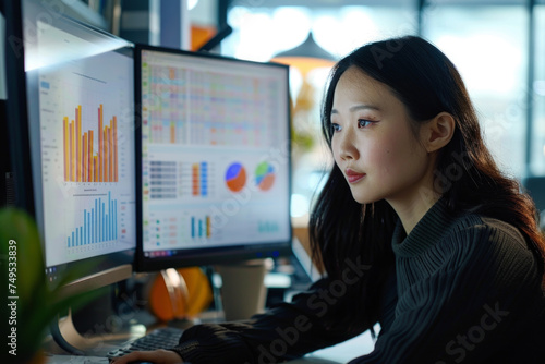 woman working on computer