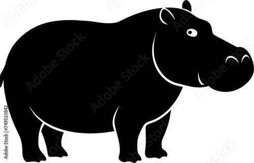 Hippopotamus minimalist elegant silhouette element illustration vector design