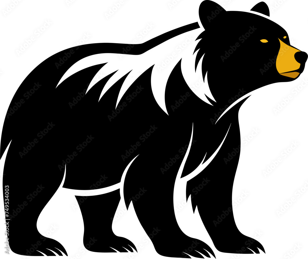 Silhouette of a Grizzly Bear vector elegant illustration design Silhouette of a Grizzly Bear vector elegant illustration design