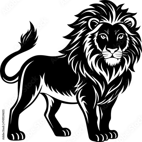 minimalist Lion character animal elegant silhouette vector illustration