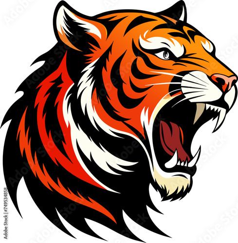 Fototapeta Naklejka Na Ścianę i Meble -  Tiger head mascot logo vector icon design