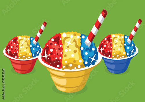 Snow Cone Cartoon Illustration