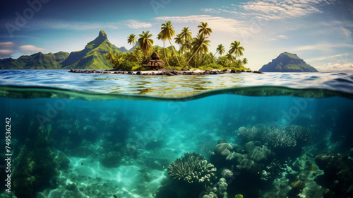 Beautiful tropical island in French Polynesia
