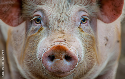 Pig face close up. Generative AI