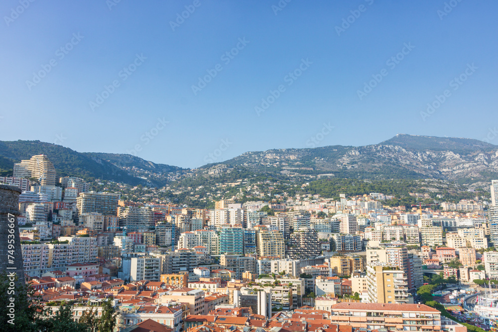 Fototapeta premium Panoramic view of Monte Carlo marina and cityscape