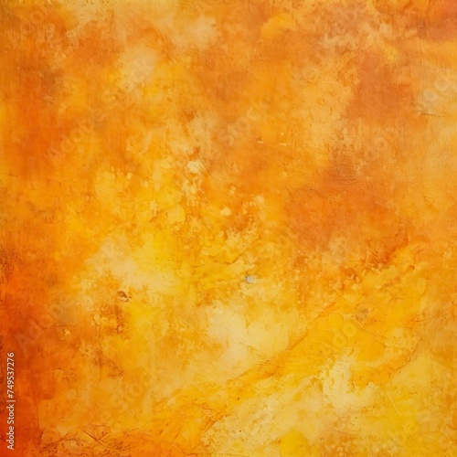 Yellow orange background with texture and distressed vintage grunge and watercolor paint stains