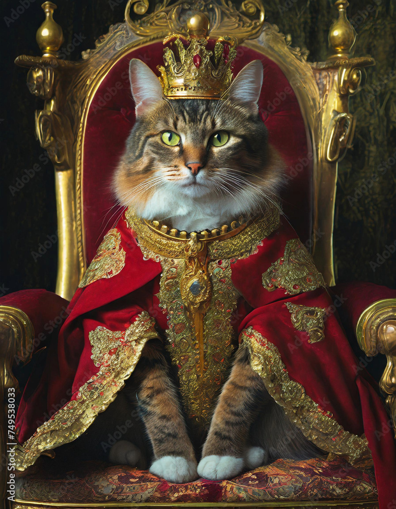 Fototapeta premium le roi de la maison : le chat