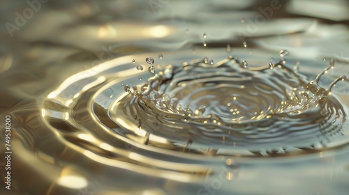 Clear Water drop with circular waves.  © CREATIVE STOCK