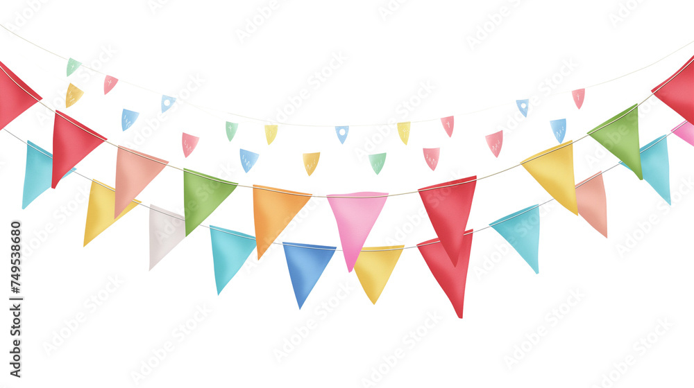 Obraz premium Watercolor Illustration of party flags