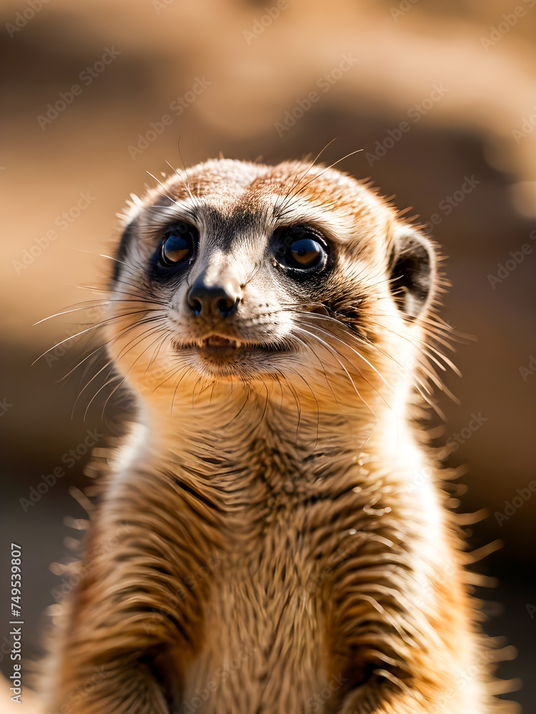 Fototapeta premium Portrait of a meerkat (Suricata suricatta)
