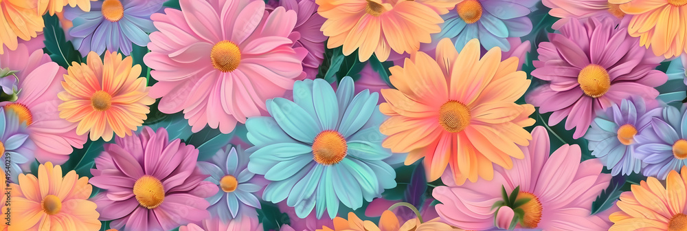 Trendy floral seamless pattern illustration