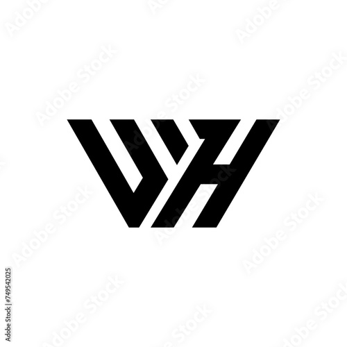Letter Wh modern new unique shapes alphabet creative typography monogram abstract logo