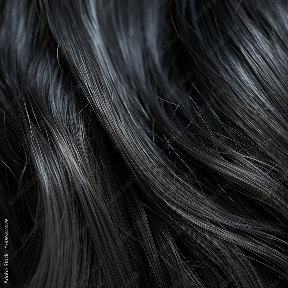 Naklejka premium closeup surface human black hair textured background