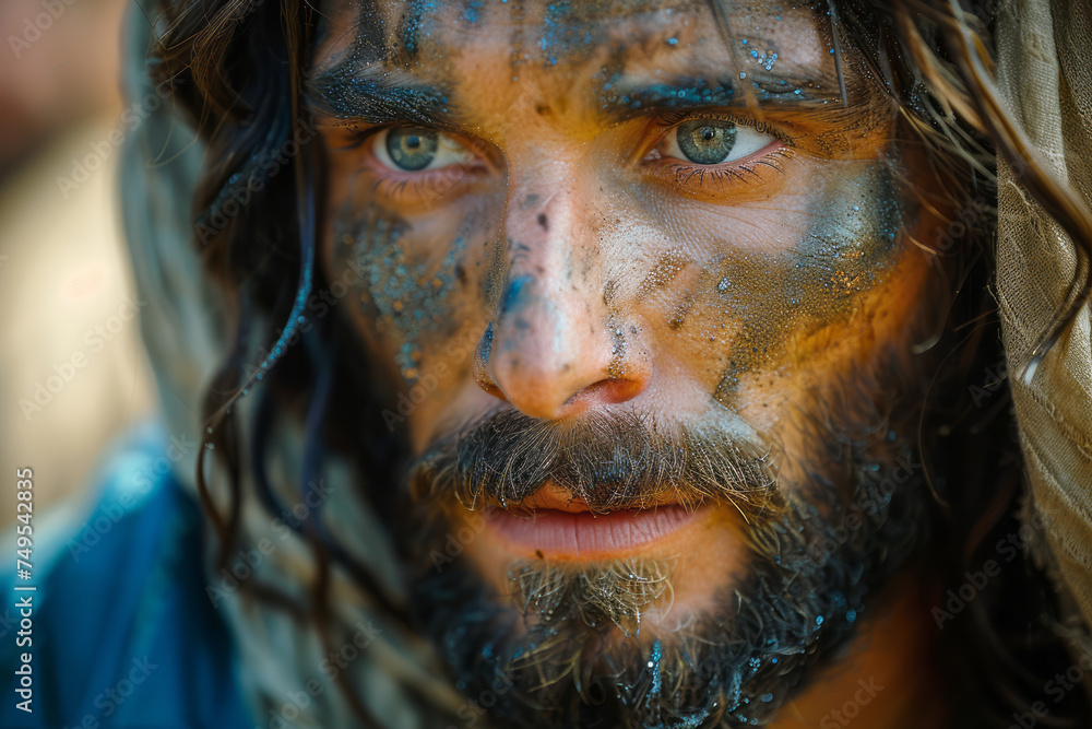 Jesus looking at the world. Generative AI Jesus looking at the world. Generative AI