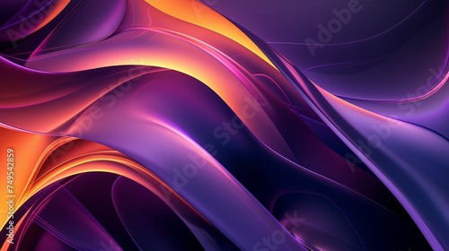 Abstract Purple and Orange Background With Wavy Lines