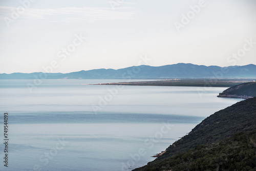 sunrise over the Tyrrhenian Sea from Talamone point of view, Tuscany Italy 