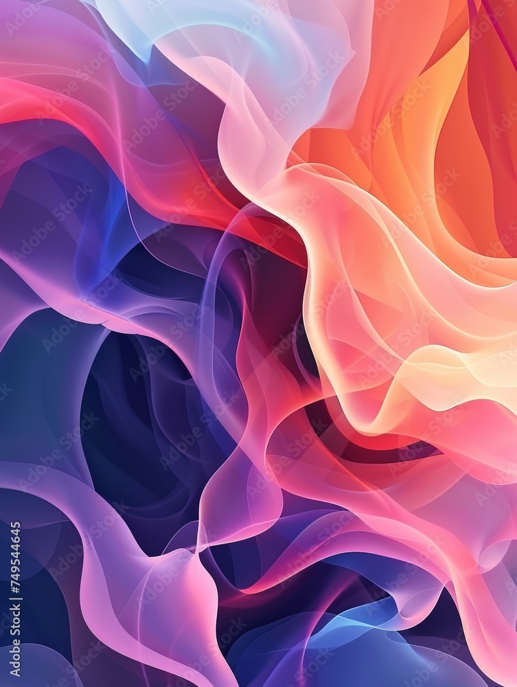 Obraz premium Vibrant abstract swirls of multicolored smoke, ideal for backgrounds or artistic compositions.