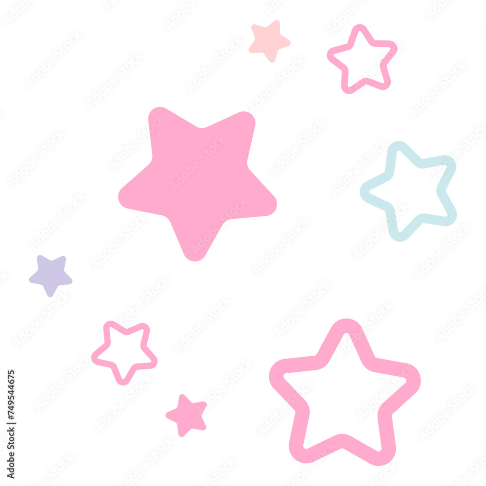 Pastel stars line simple. Vector illustration. Pastel stars line simple. Vector illustration.