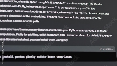 Generative Artificial Intelligence text generator Chatbot generate python code as AI agent assistant in code devloping. Developer write prompt to generate python code