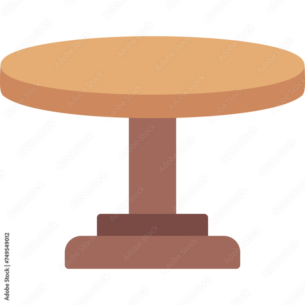 Round Table Vector Flat Icon Round Table Vector Flat Icon