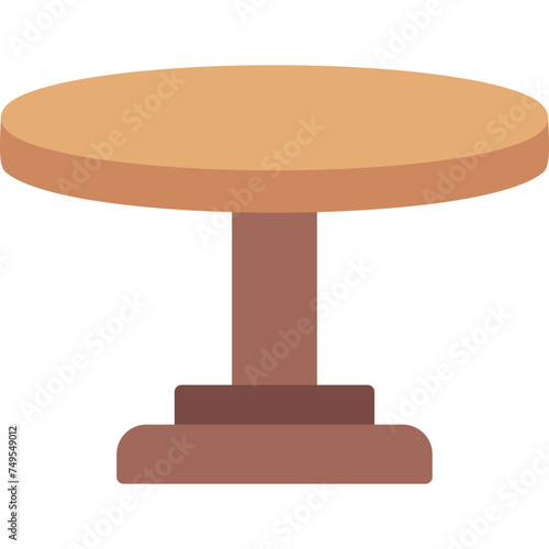 Round Table Vector Flat Icon photo
