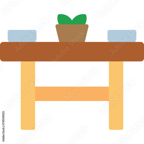 Dinner Table Vector Flat Icon