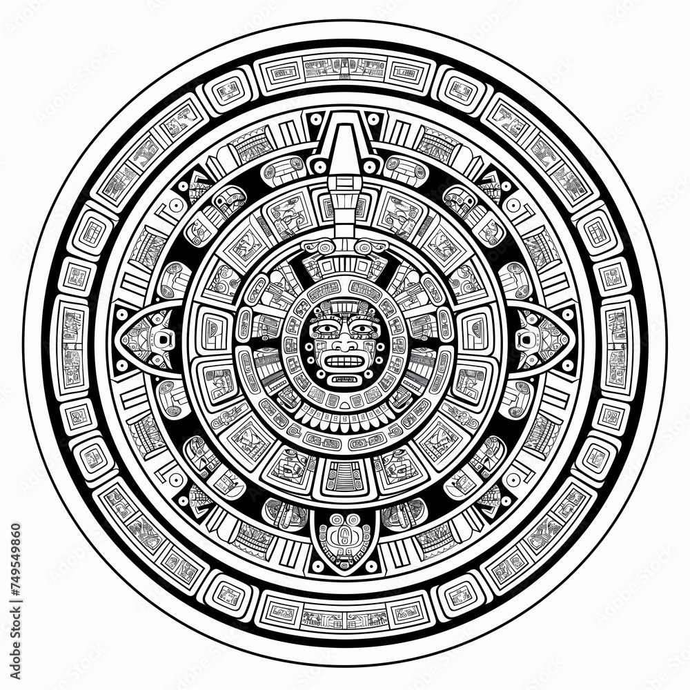 disco Azteca en Relieve Monocromático disco Azteca en Relieve Monocromático