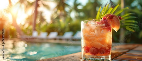 Refreshing Summer Cocktail by the Poolside