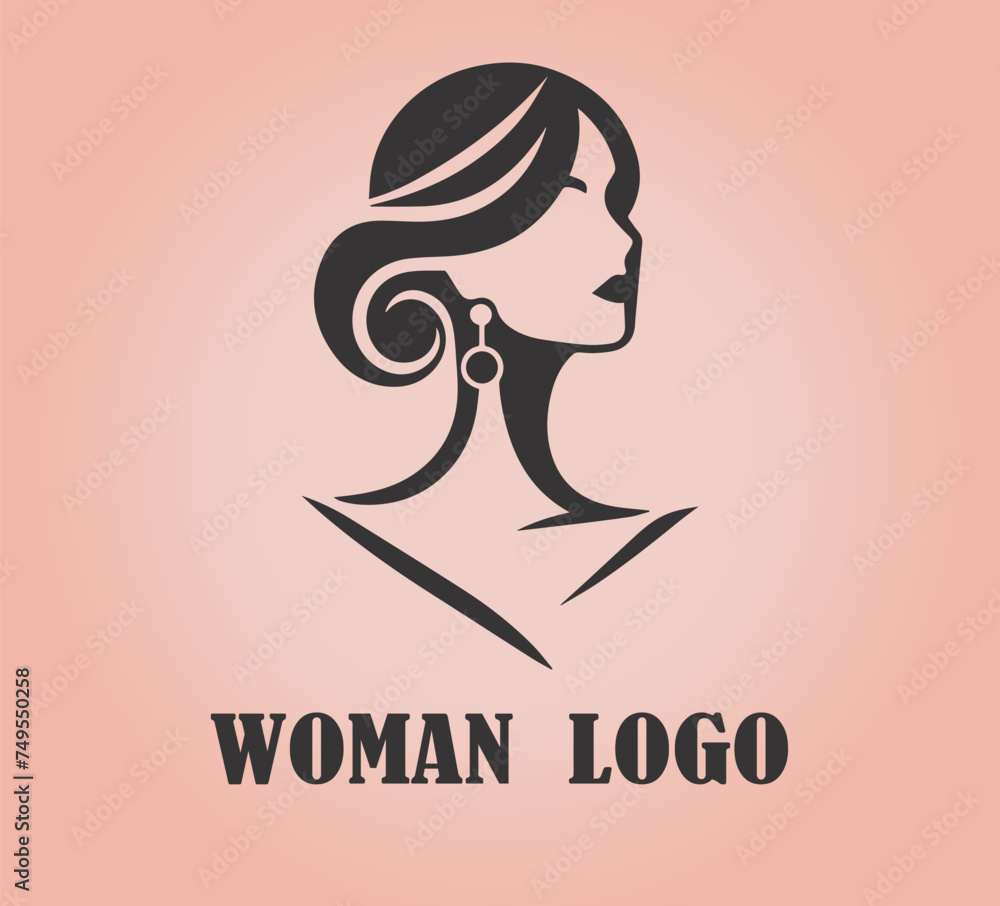 Elegant logo of a female silhouette