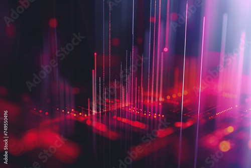 Abstract investment trading graph in graphic concept for financial investment or Economic trends. Neon colors.