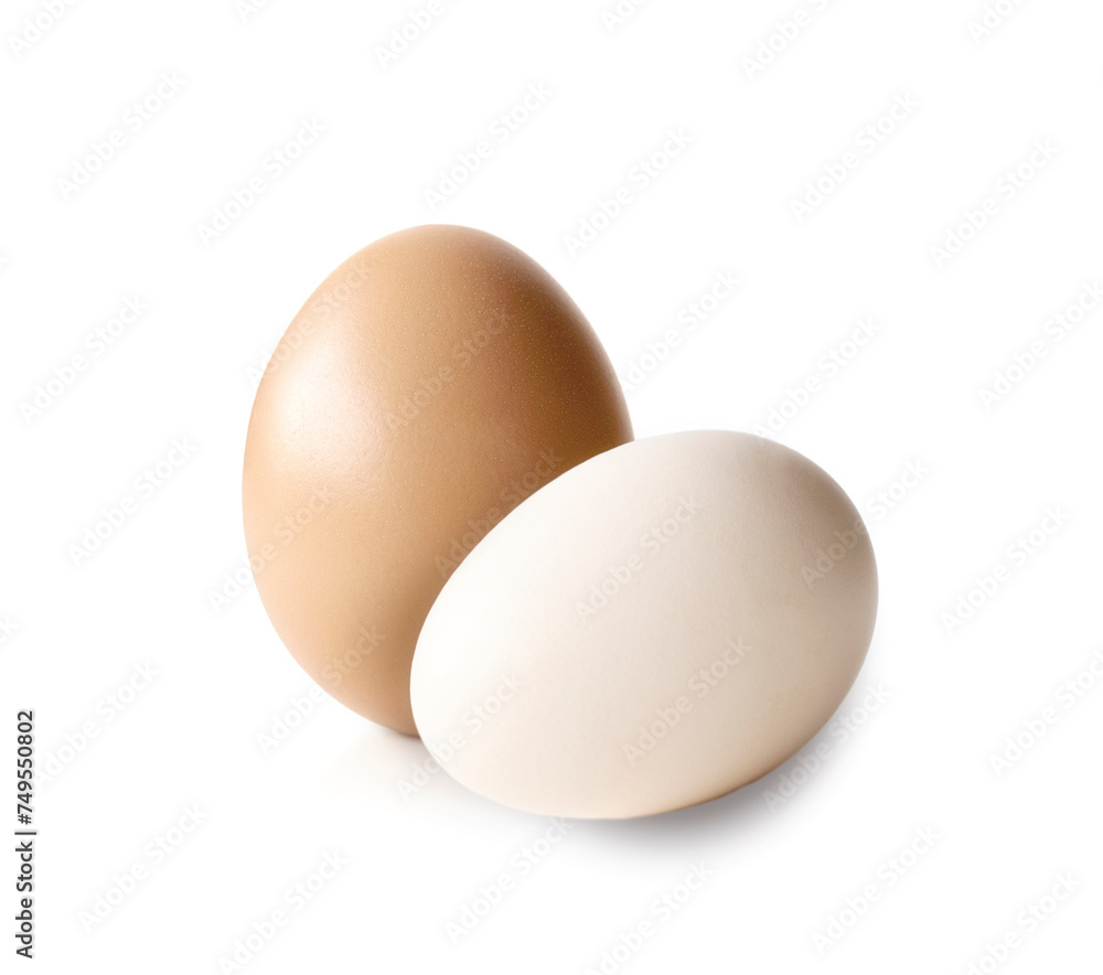 Chicken eggs on white background. Easter food. Chicken eggs on white background. Easter food.